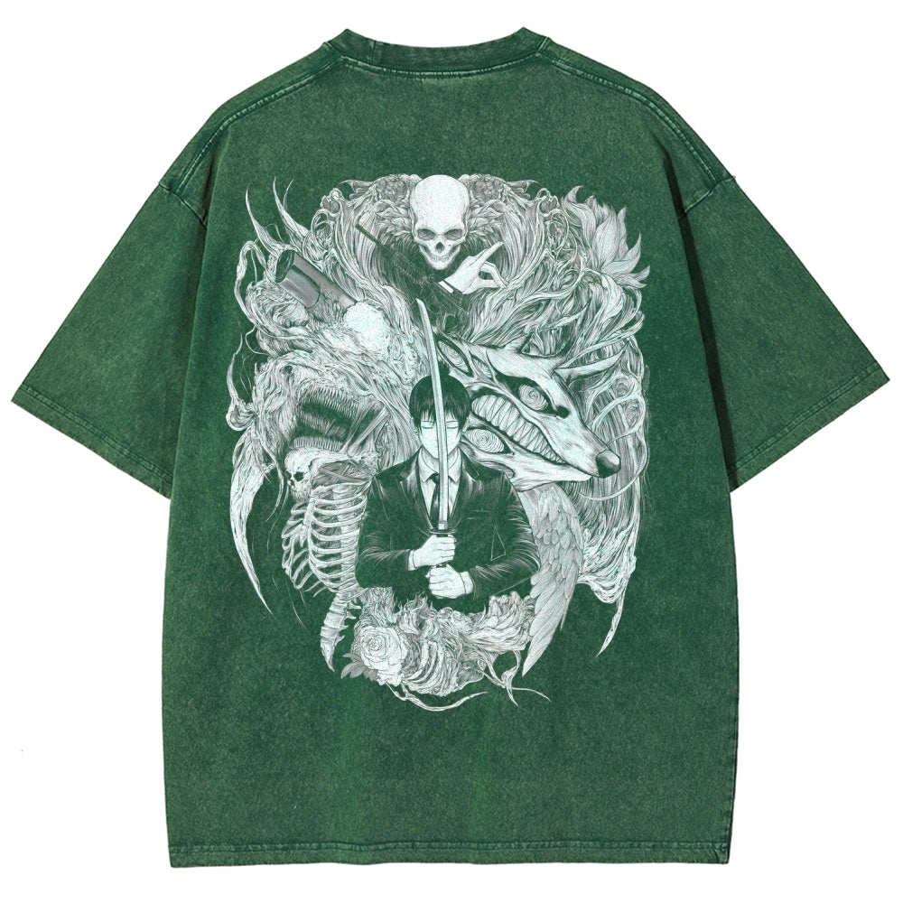 Chainsaw Man Unisex Fit Washed T-Shirt 2510002311