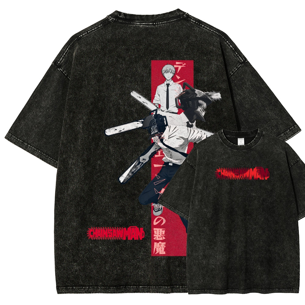 Chainsaw Man Unisex Fit Washed T-Shirt 2510002317