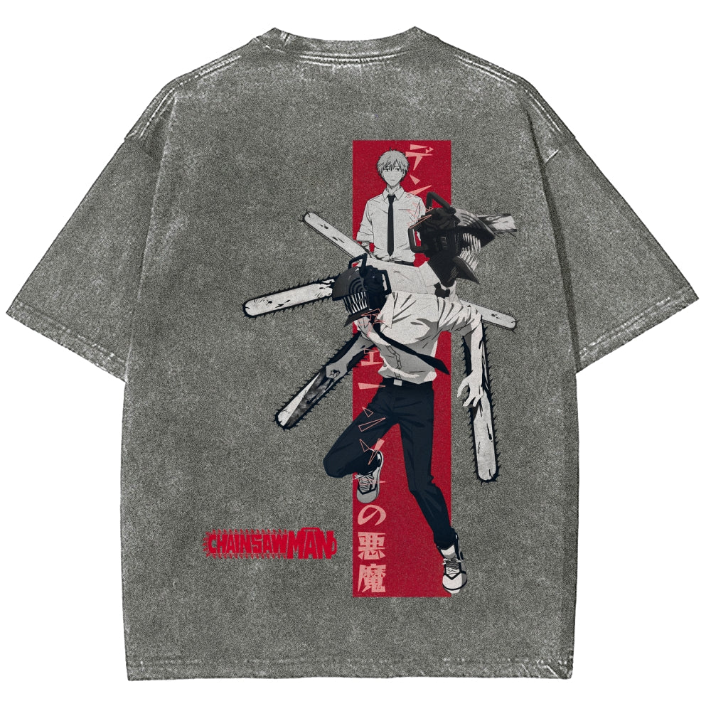Chainsaw Man Unisex Fit Washed T-Shirt 2510002317