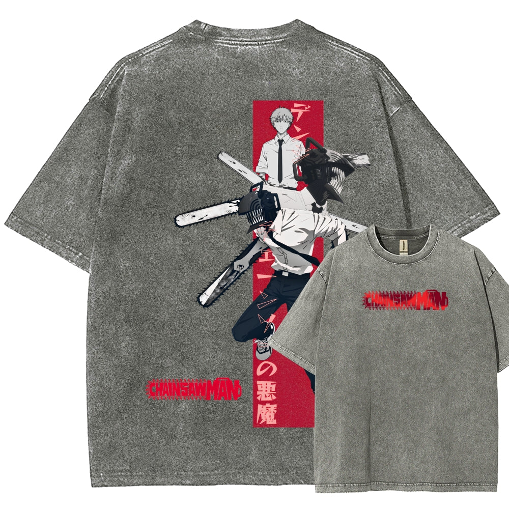 Chainsaw Man Unisex Fit Washed T-Shirt 2510002317