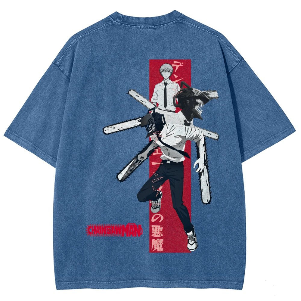 Chainsaw Man Unisex Fit Washed T-Shirt 2510002317
