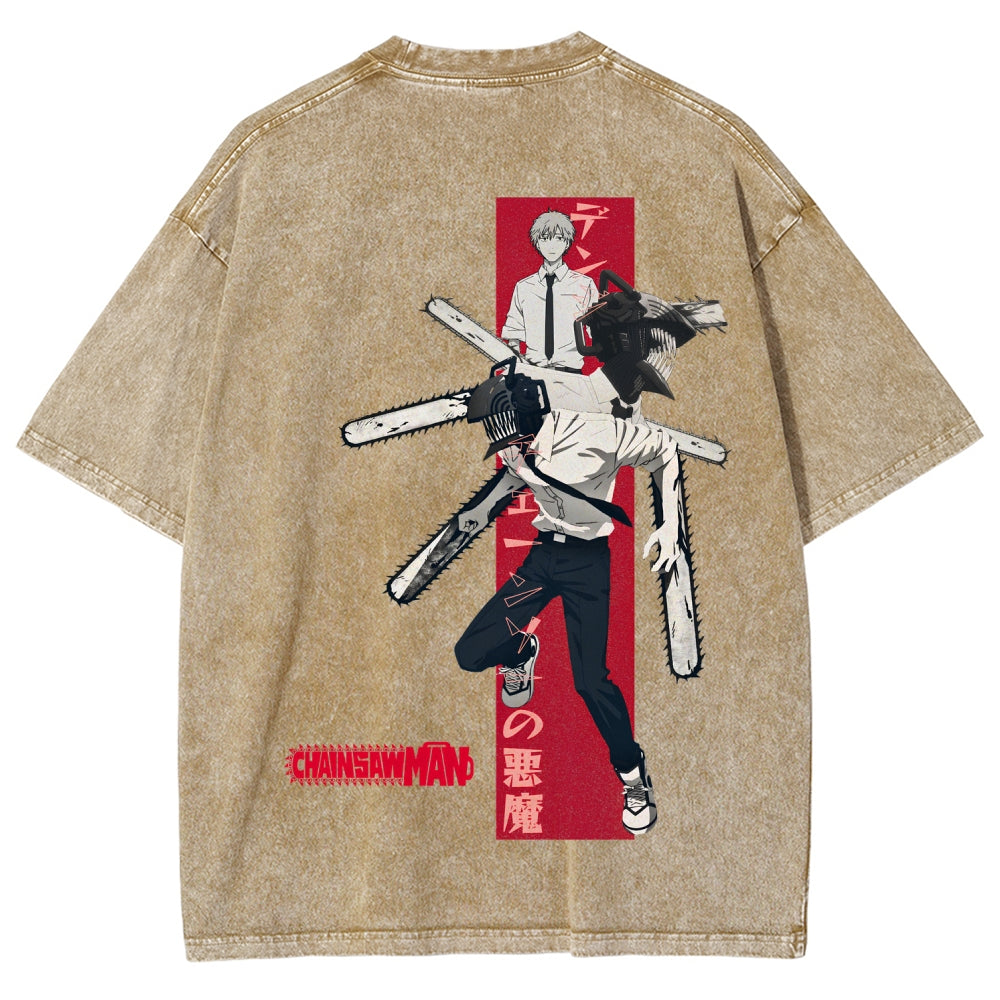 Chainsaw Man Unisex Fit Washed T-Shirt 2510002317