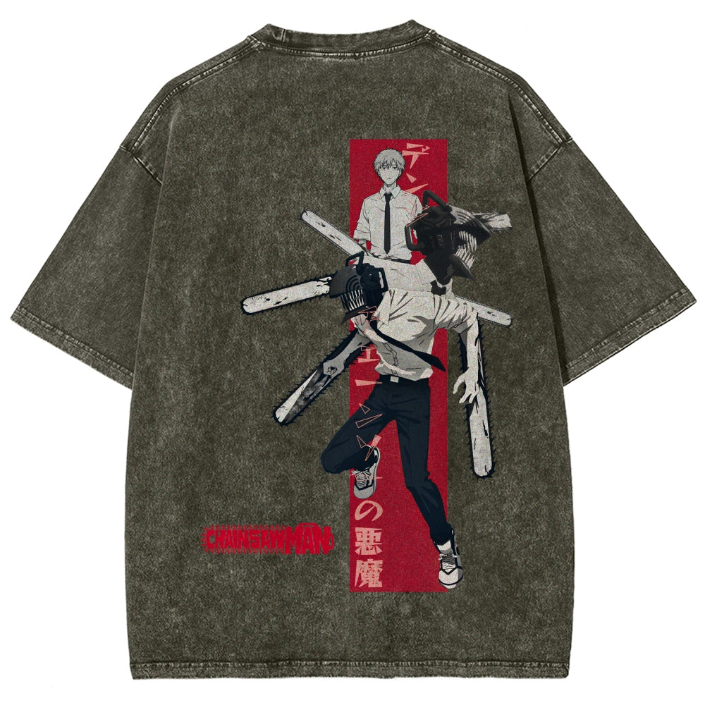 Chainsaw Man Unisex Fit Washed T-Shirt 2510002317