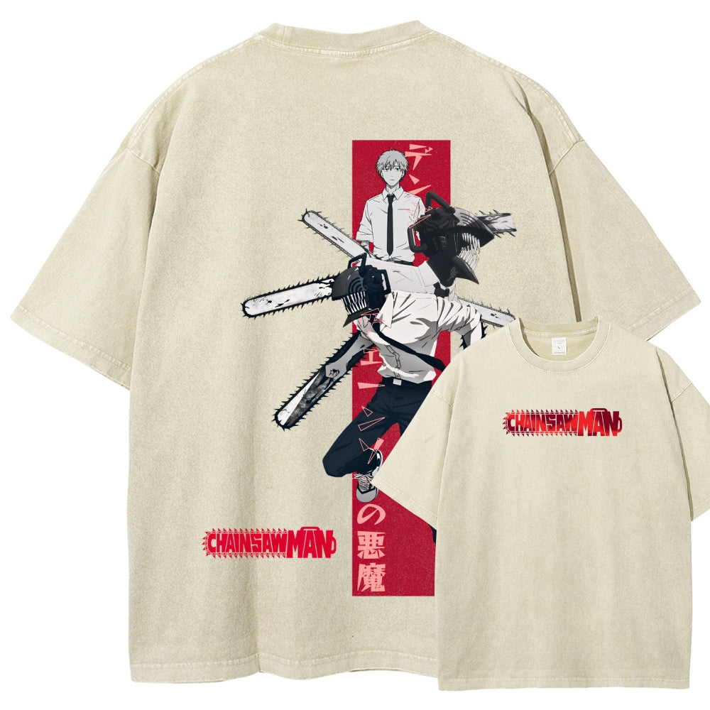 Chainsaw Man Unisex Fit Washed T-Shirt 2510002317
