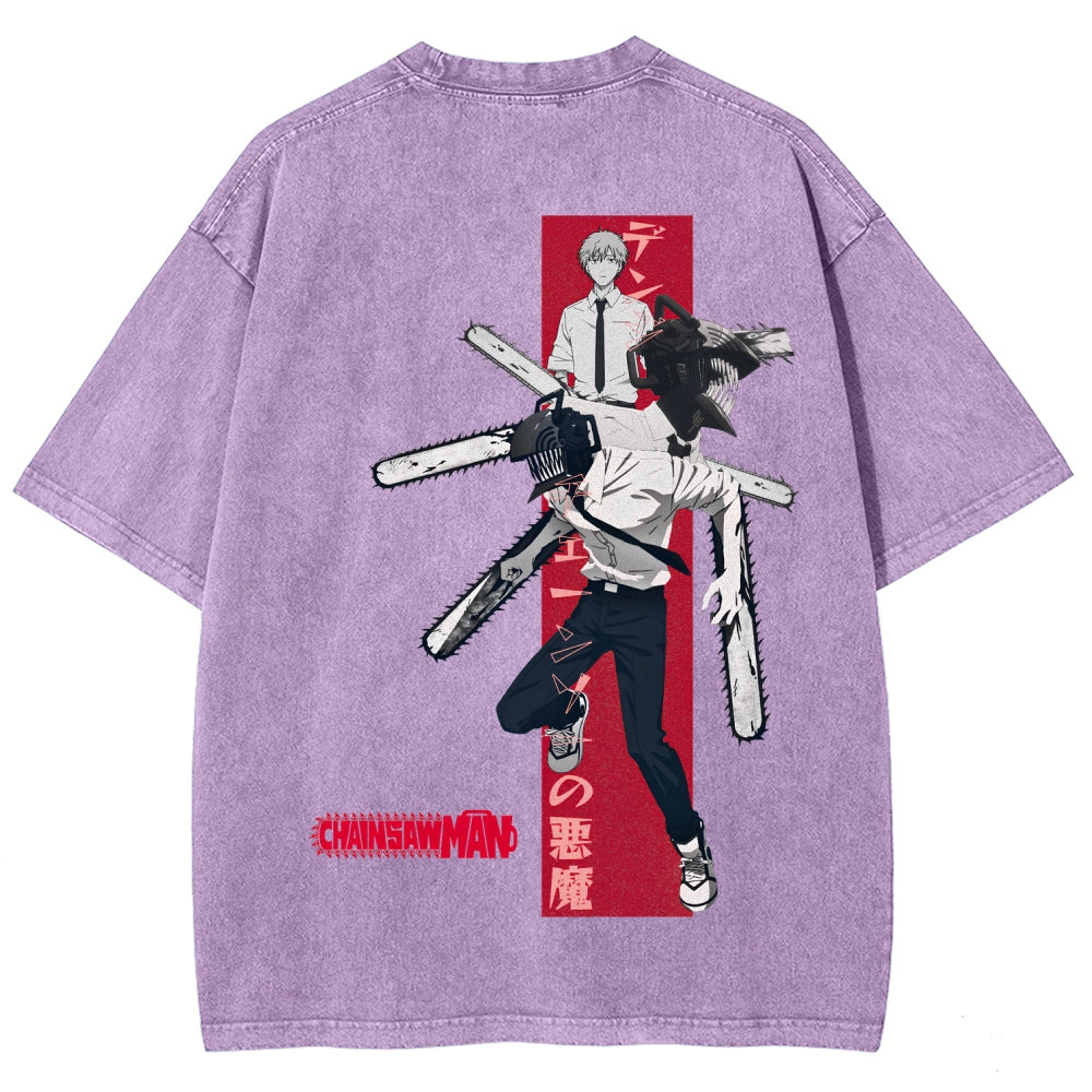 Chainsaw Man Unisex Fit Washed T-Shirt 2510002317