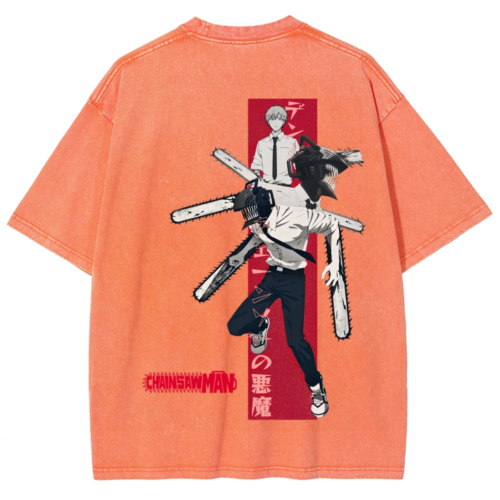 Chainsaw Man Unisex Fit Washed T-Shirt 2510002317