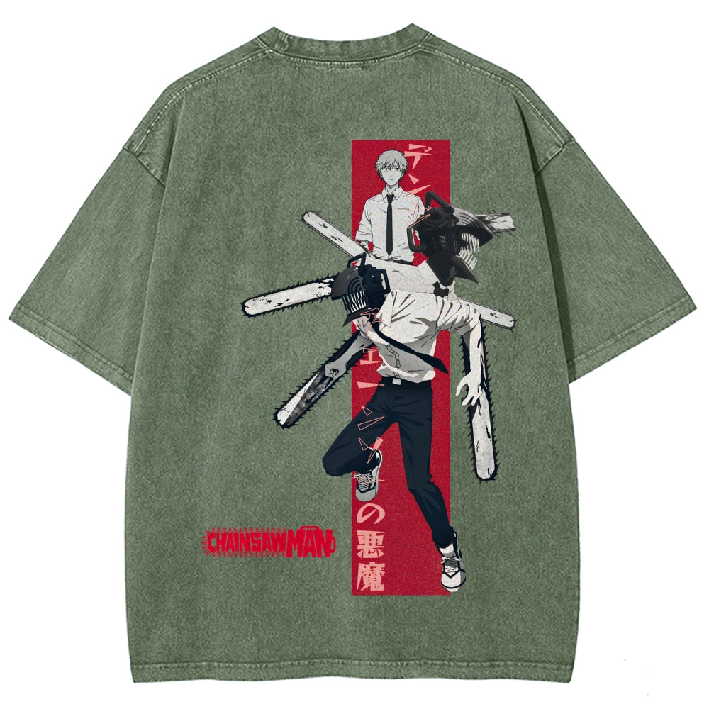 Chainsaw Man Unisex Fit Washed T-Shirt 2510002317