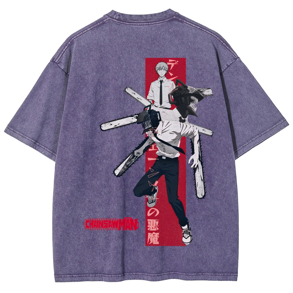 Chainsaw Man Unisex Fit Washed T-Shirt 2510002317