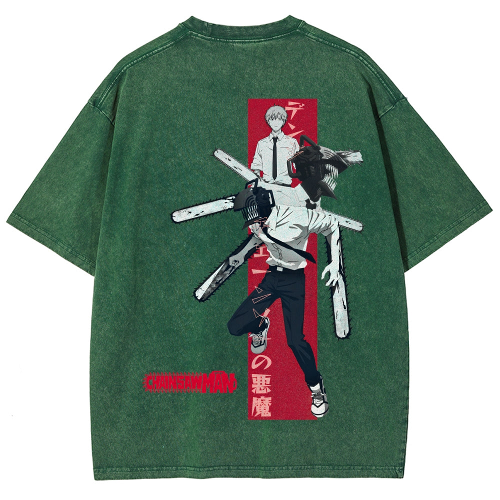 Chainsaw Man Unisex Fit Washed T-Shirt 2510002317