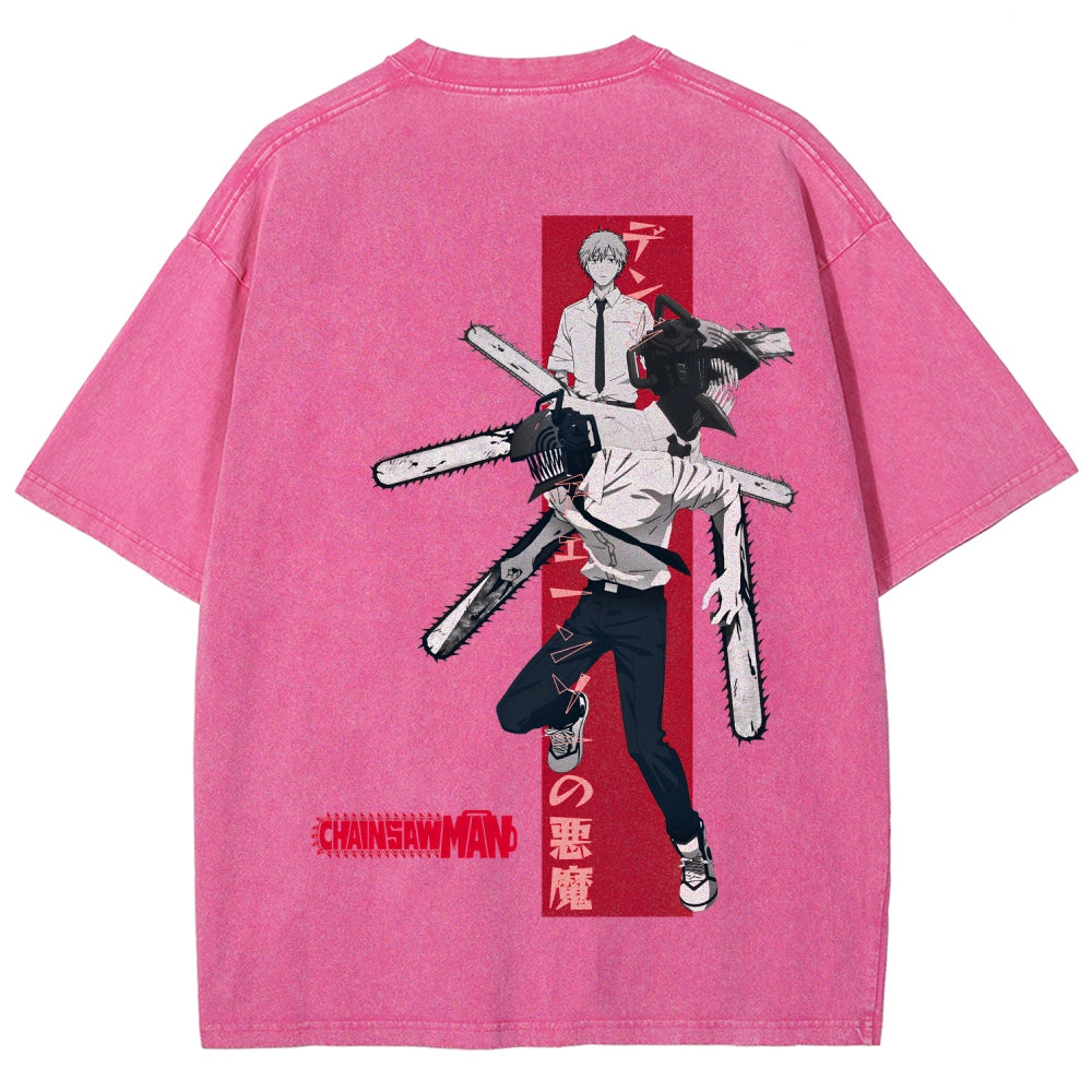 Chainsaw Man Unisex Fit Washed T-Shirt 2510002317