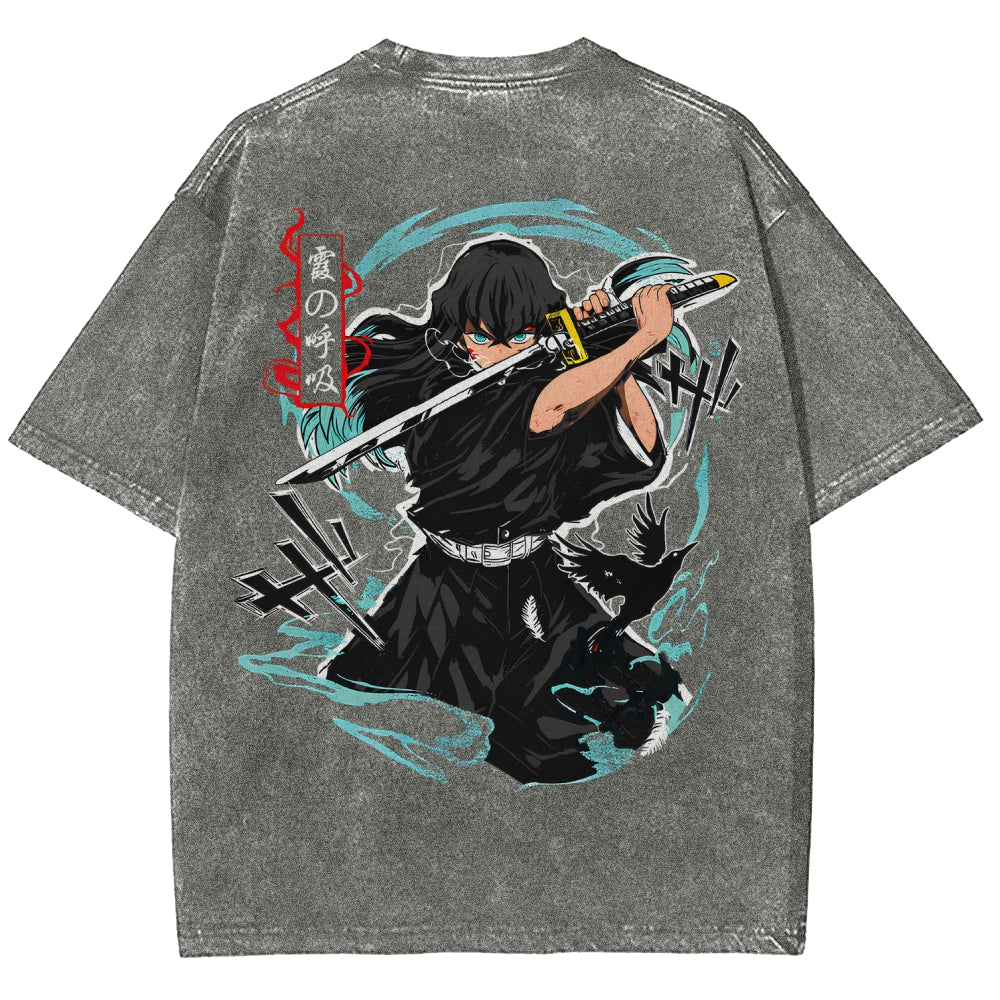 Demon Slayer Unisex Fit Washed T-Shirt 2510002532