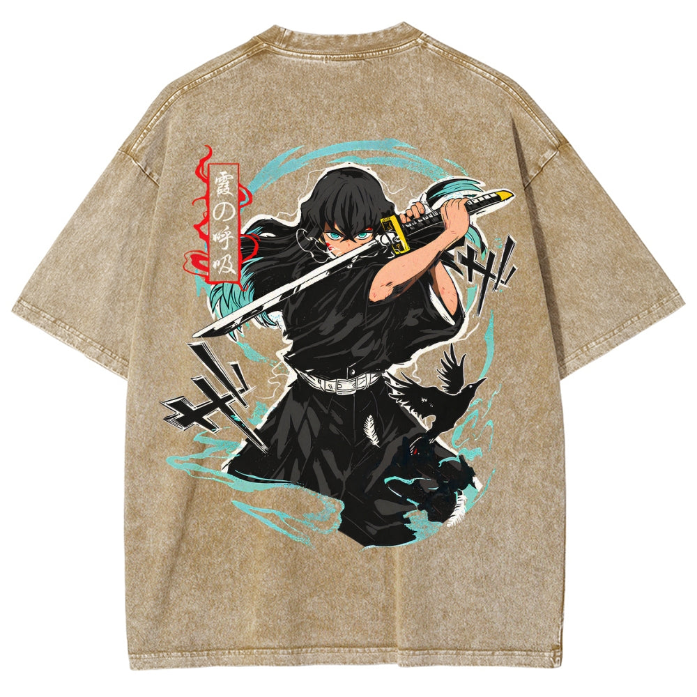 Demon Slayer Unisex Fit Washed T-Shirt 2510002532