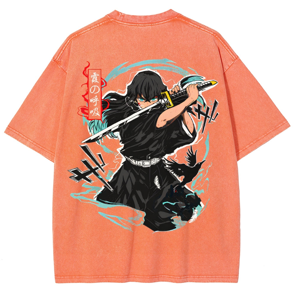 Demon Slayer Unisex Fit Washed T-Shirt 2510002532