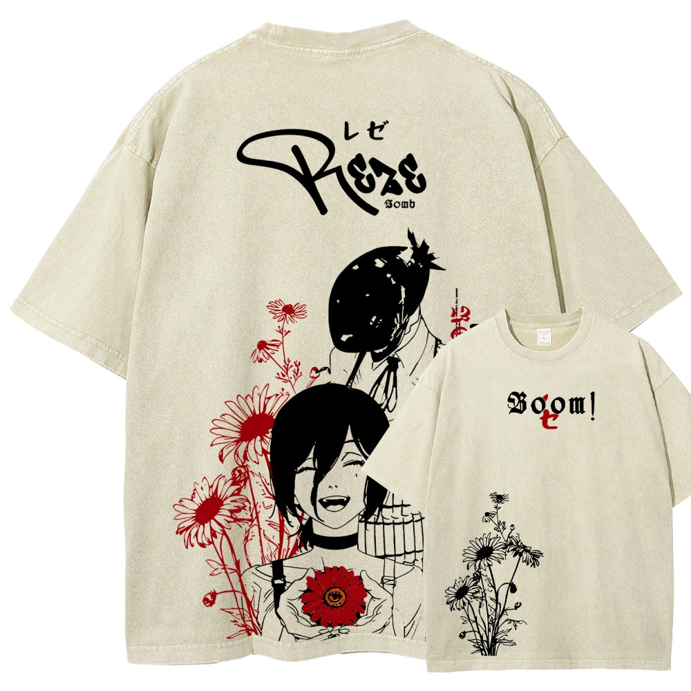 Chainsaw Man Unisex Fit Washed T-Shirt 2511004263
