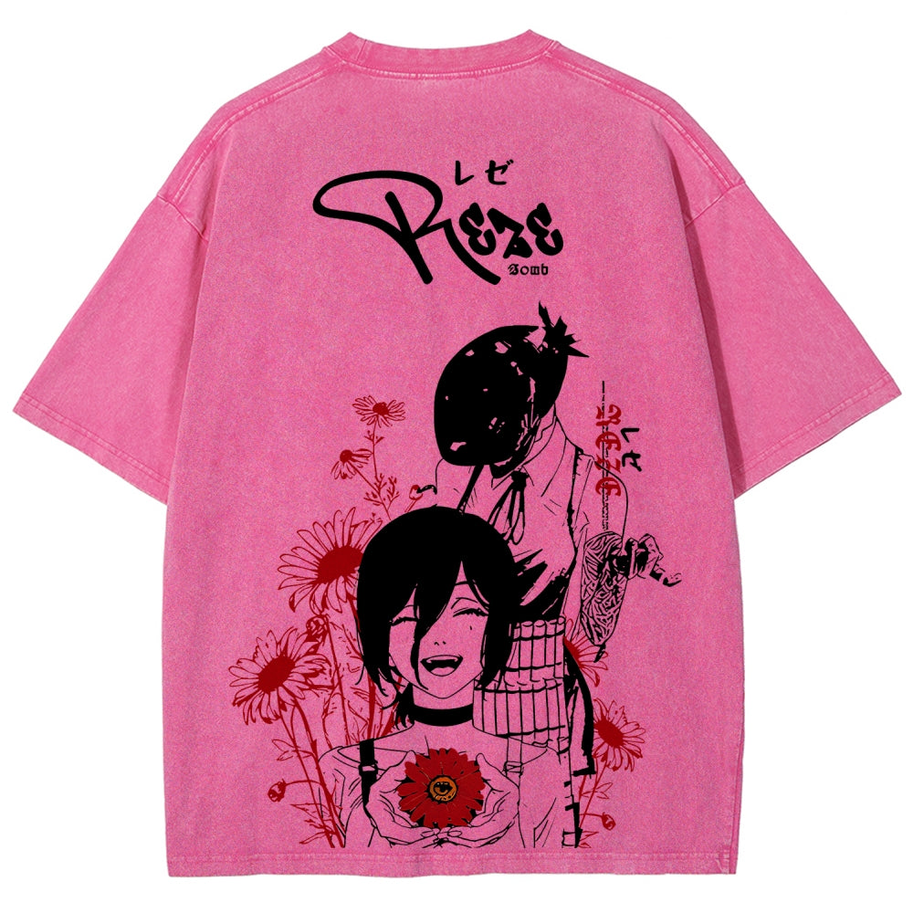 Chainsaw Man Unisex Fit Washed T-Shirt 2511004263