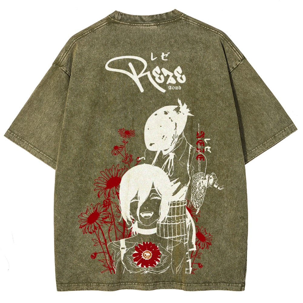 Chainsaw Man Unisex Fit Washed T-Shirt 2511004263