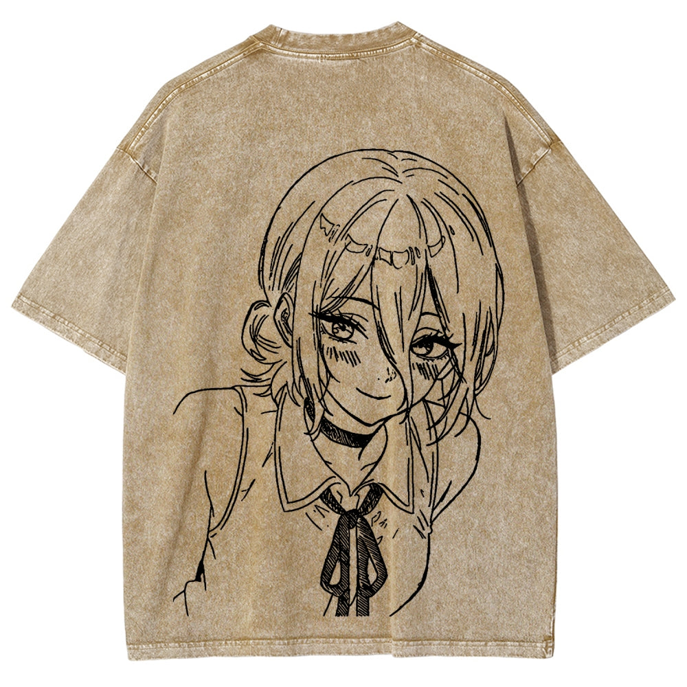 Chainsaw Man Unisex Fit Washed T-Shirt 2511004400