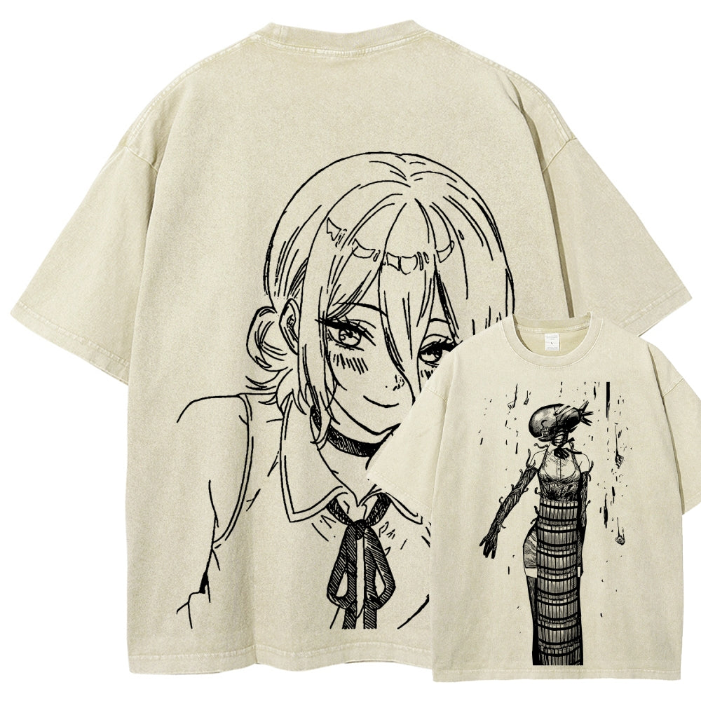 Chainsaw Man Unisex Fit Washed T-Shirt 2511004400