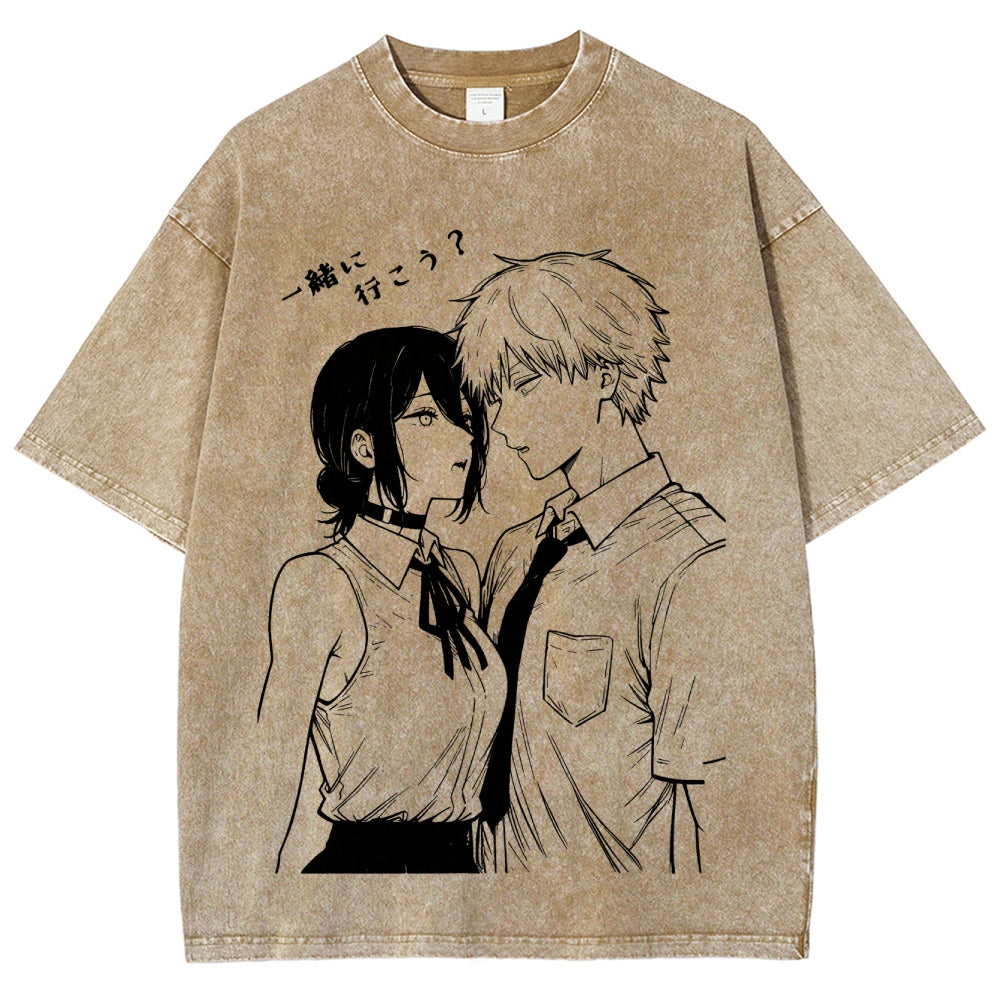 Chainsaw Man Unisex Fit Washed T-Shirt 2511007066