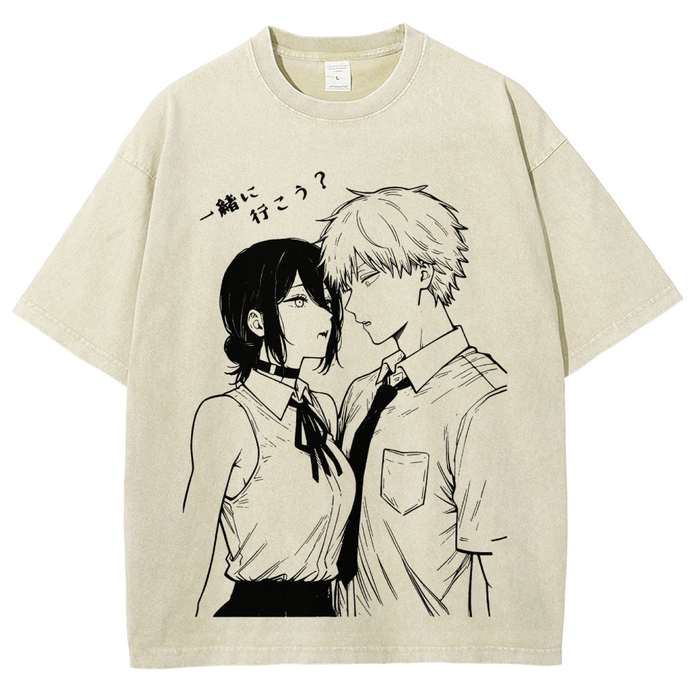 Chainsaw Man Unisex Fit Washed T-Shirt 2511007066