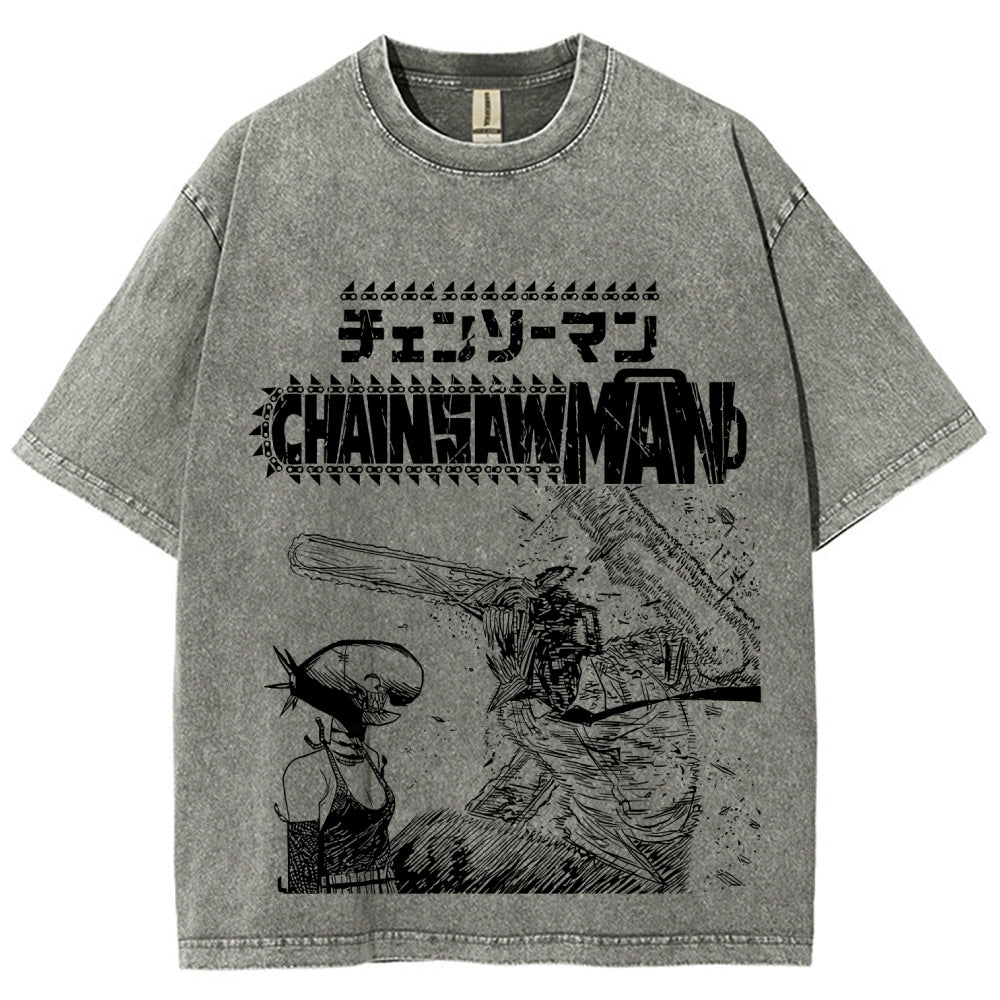 Chainsaw Man Unisex Fit Washed T-Shirt 2511007189