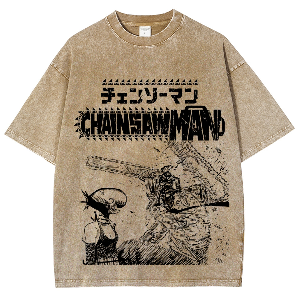 Chainsaw Man Unisex Fit Washed T-Shirt 2511007189