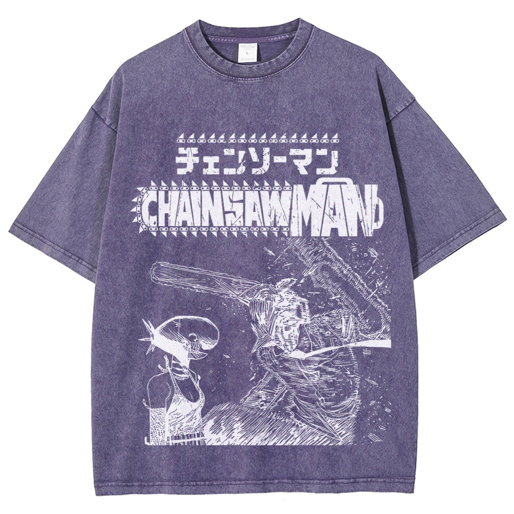 Chainsaw Man Unisex Fit Washed T-Shirt 2511007189