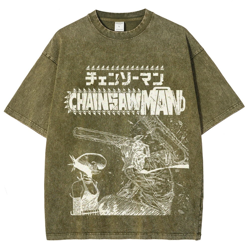Chainsaw Man Unisex Fit Washed T-Shirt 2511007189