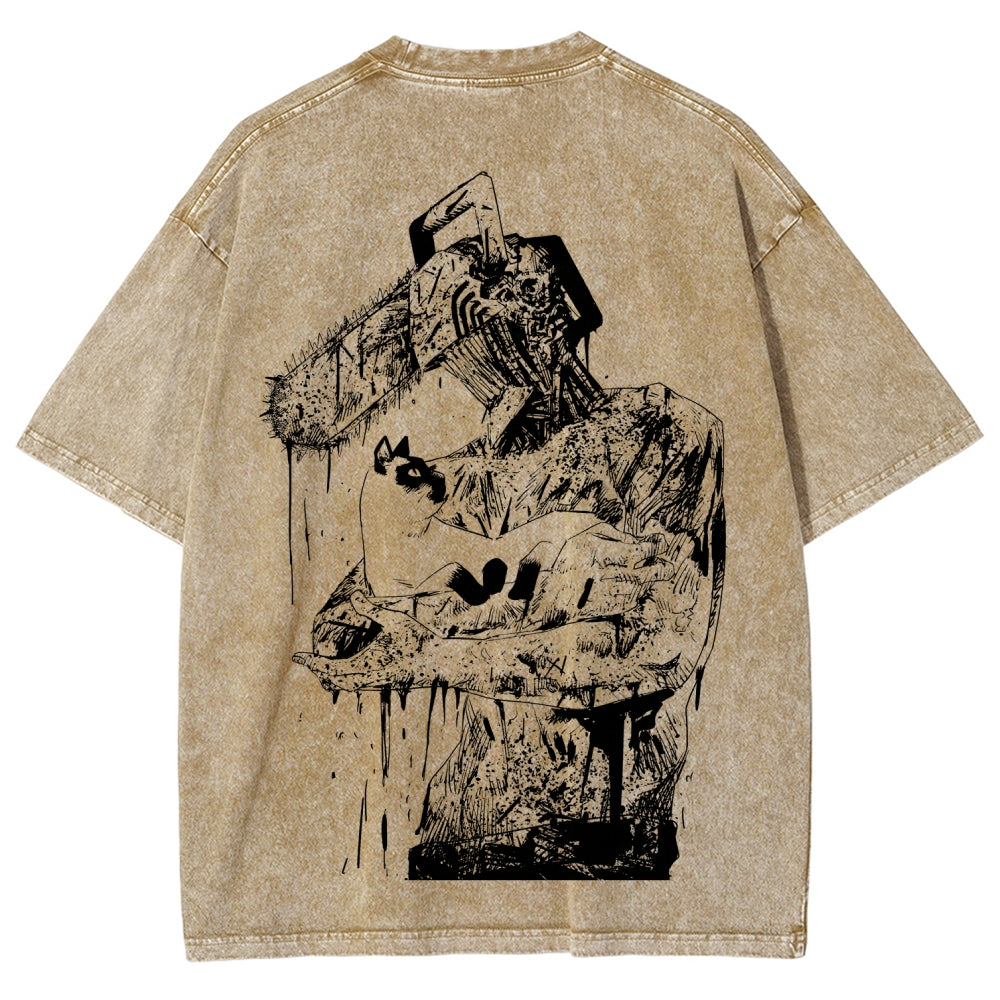 Chainsaw Man Unisex Fit Washed T-Shirt 2511007192