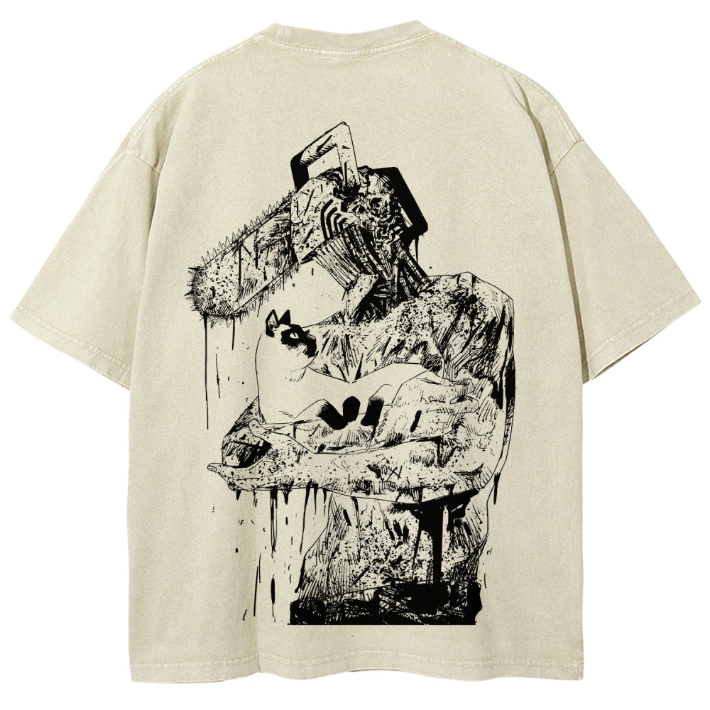 Chainsaw Man Unisex Fit Washed T-Shirt 2511007192
