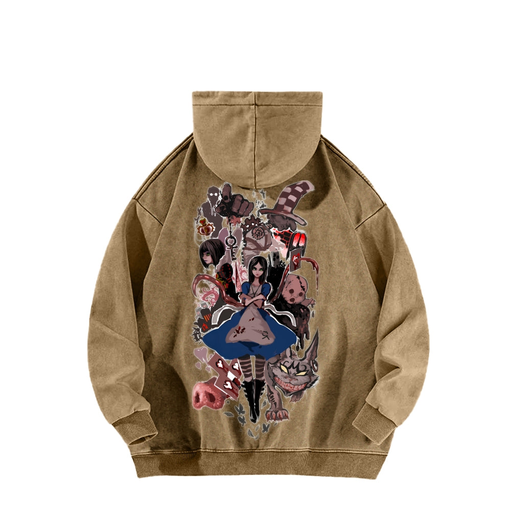 Alice Unisex Washed Hoodie 2512011753