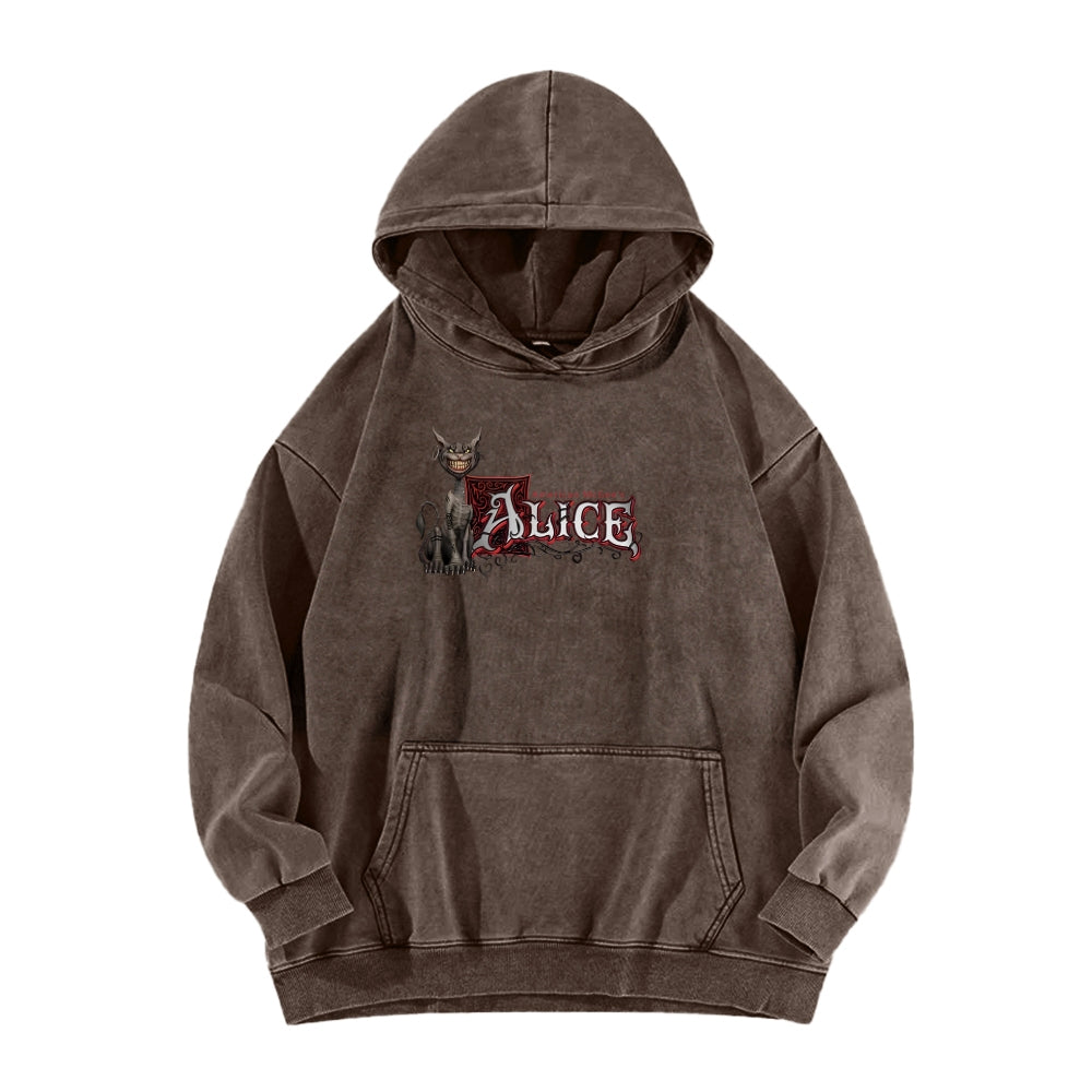 Alice Unisex Washed Hoodie 2512011753