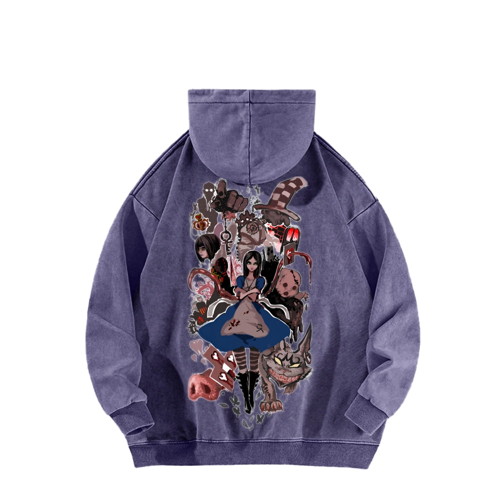 Alice Unisex Washed Hoodie 2512011753