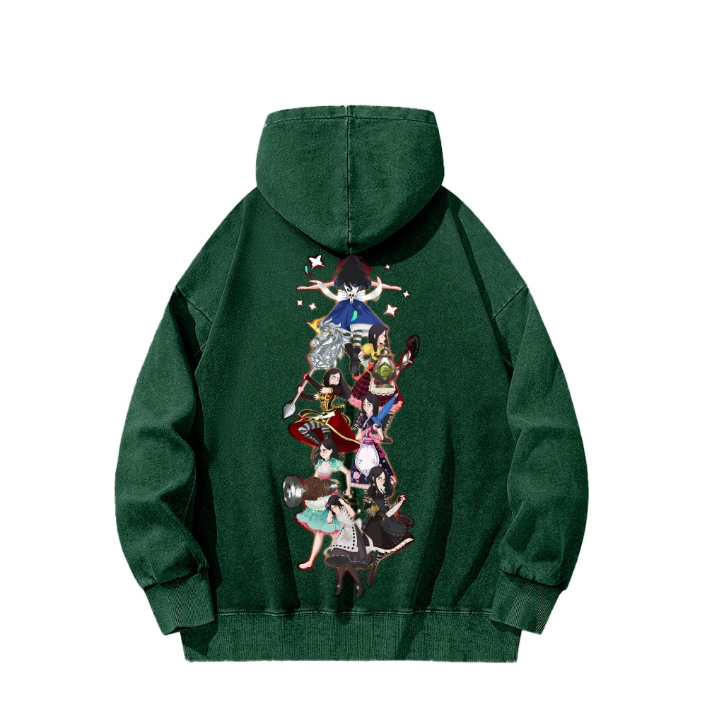 Alice Unisex Washed Hoodie 2601002095