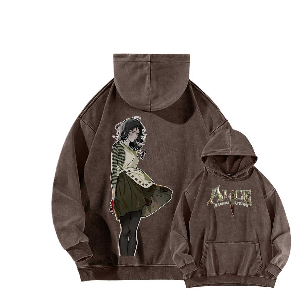 Alice Unisex Washed Hoodie 2601002123