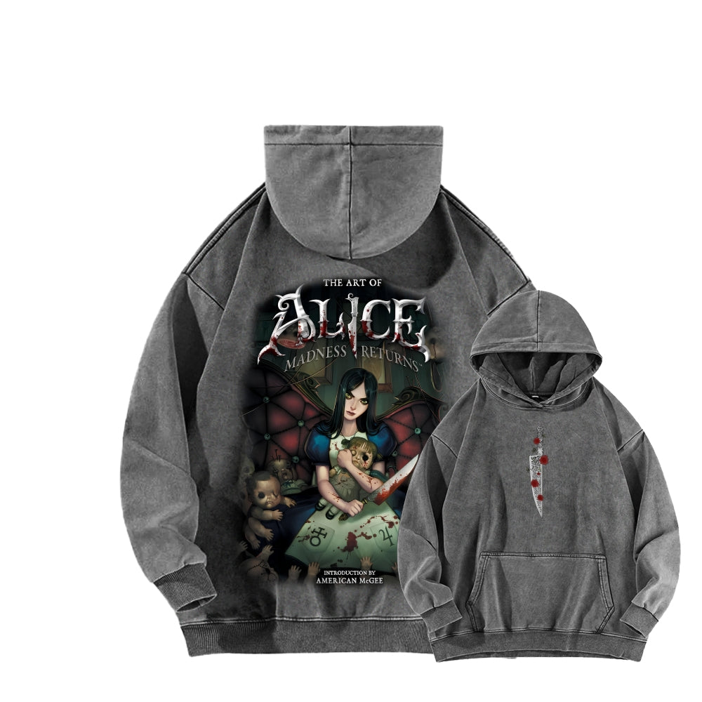 Alice Unisex Washed Hoodie 2601002131