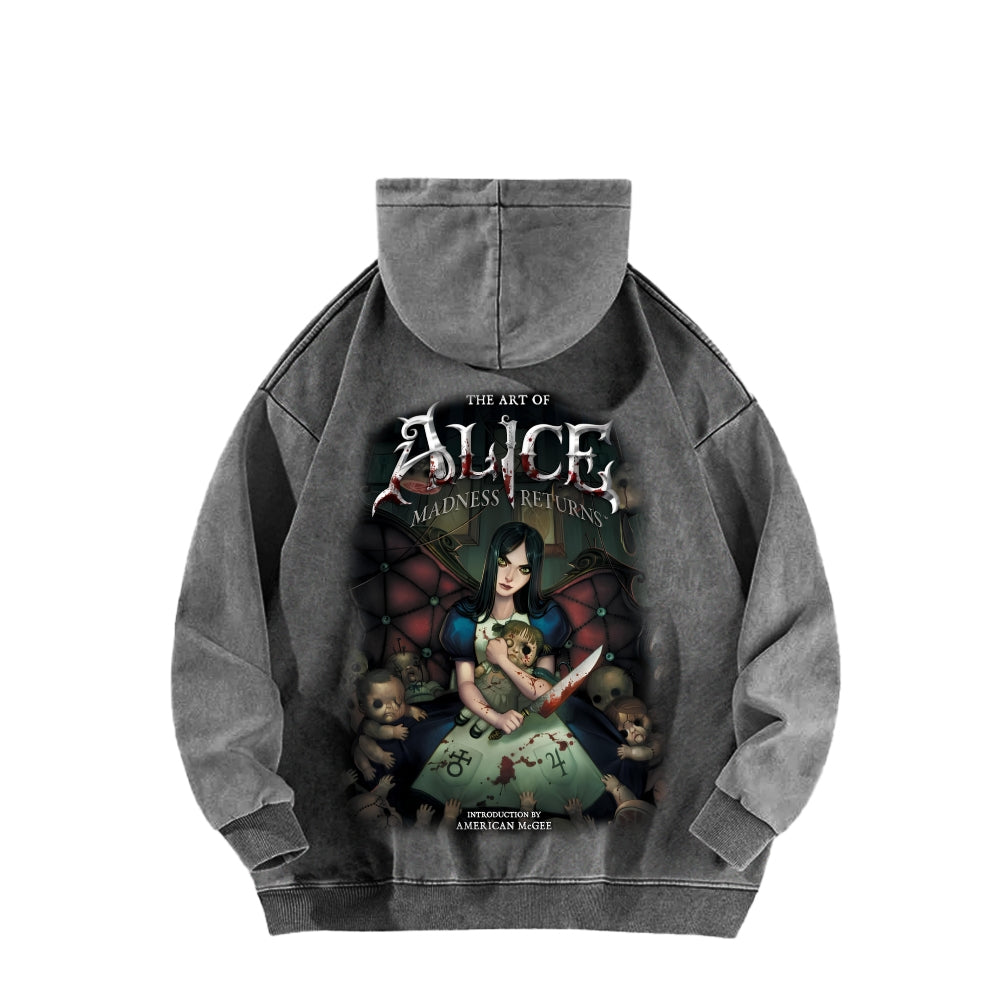 Alice Unisex Washed Hoodie 2601002131