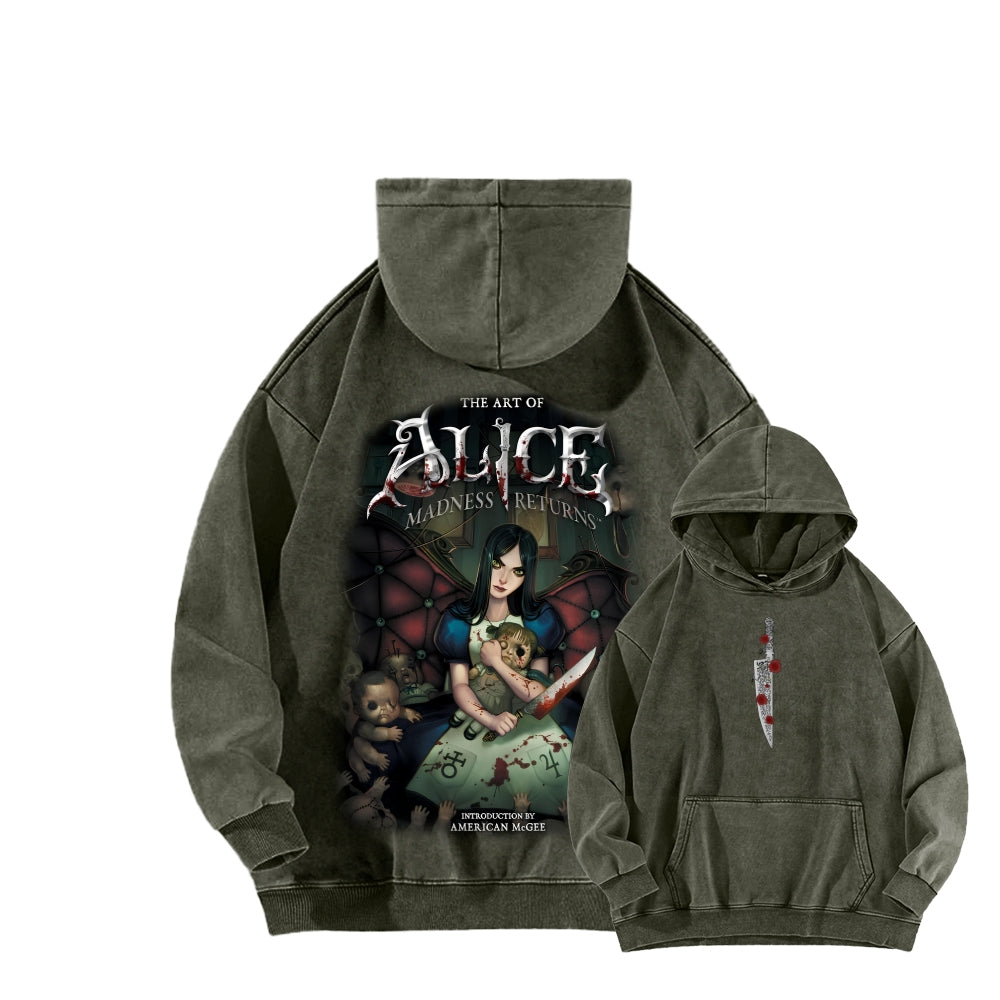 Alice Unisex Washed Hoodie 2601002131