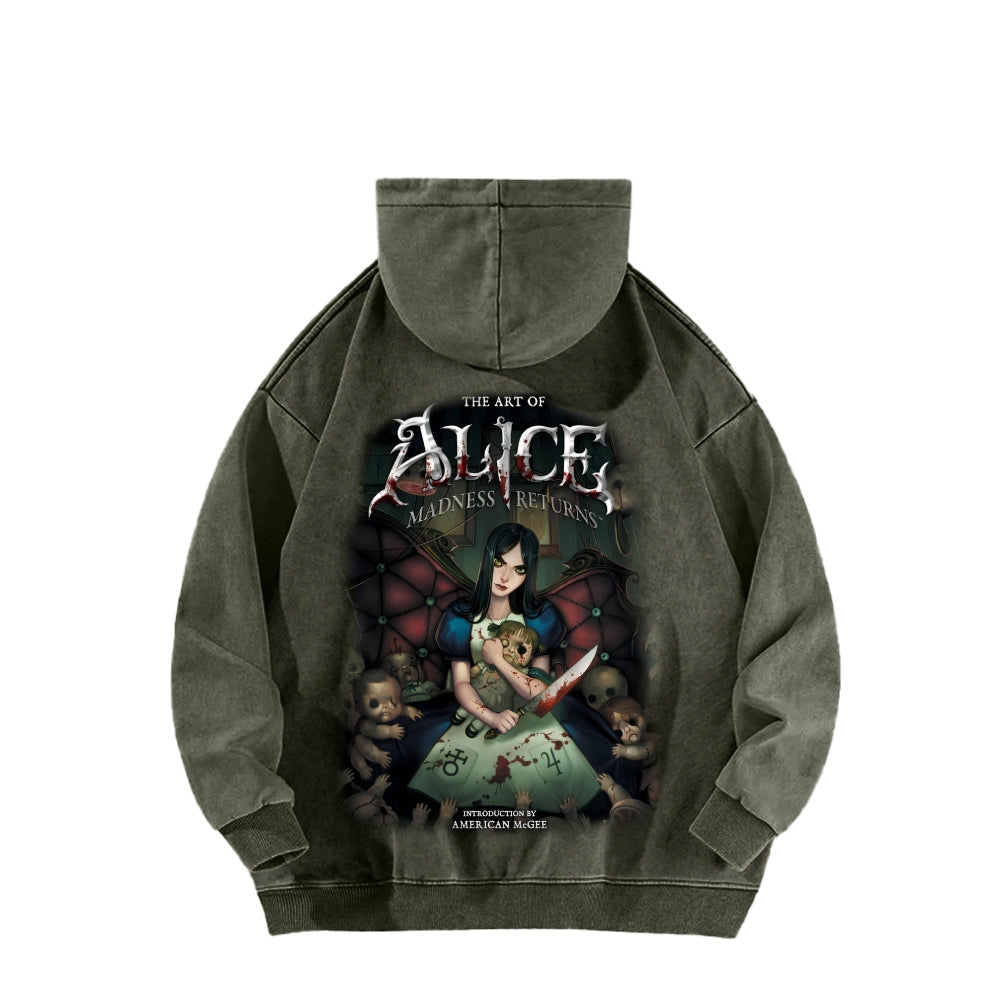Alice Unisex Washed Hoodie 2601002131