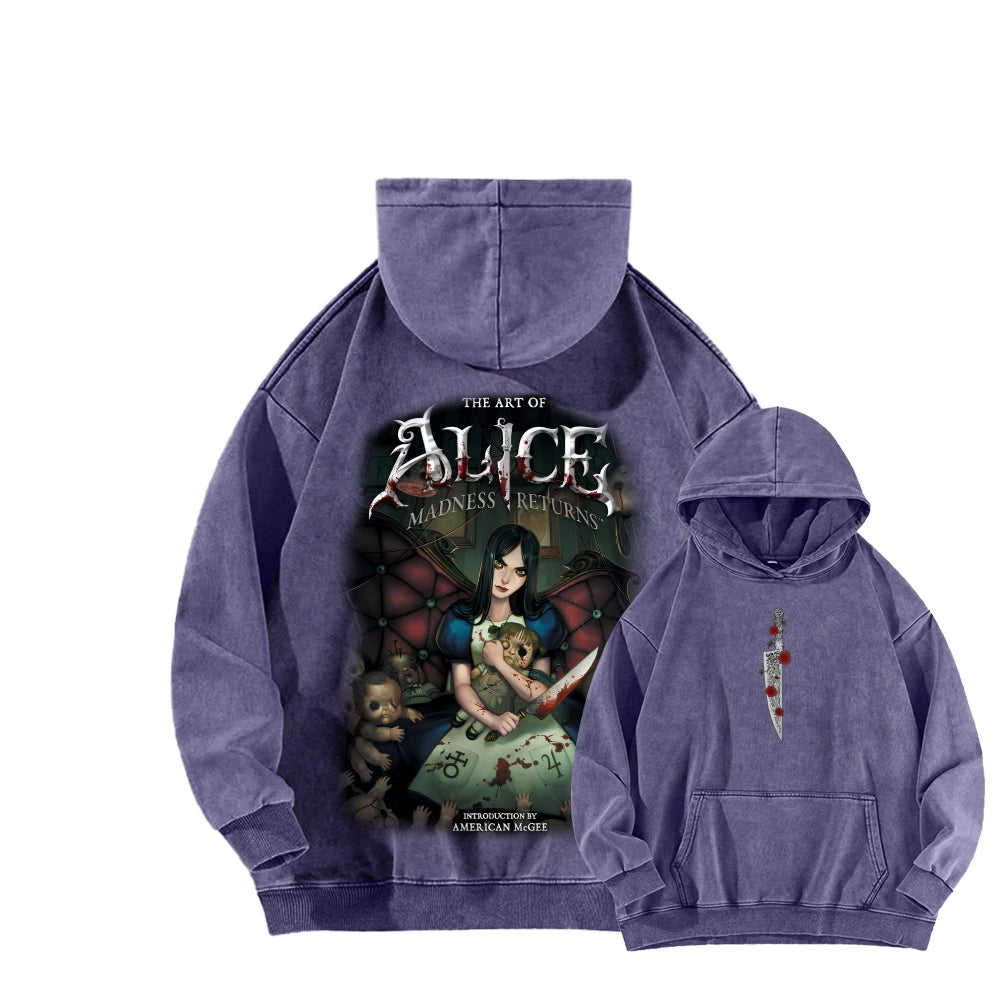 Alice Unisex Washed Hoodie 2601002131