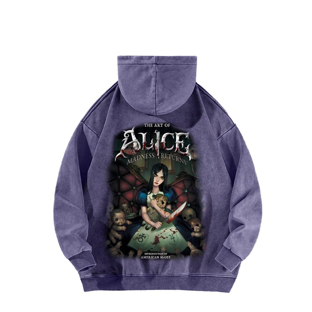 Alice Unisex Washed Hoodie 2601002131