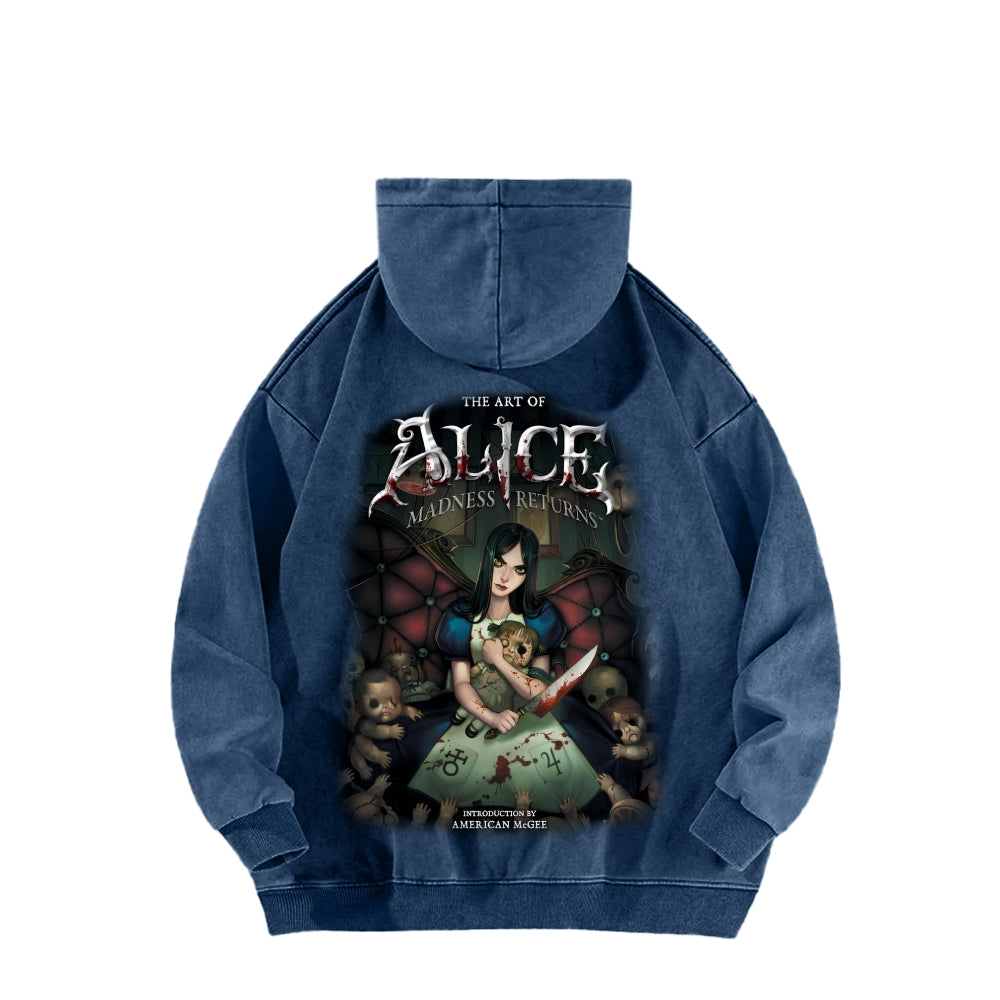 Alice Unisex Washed Hoodie 2601002131