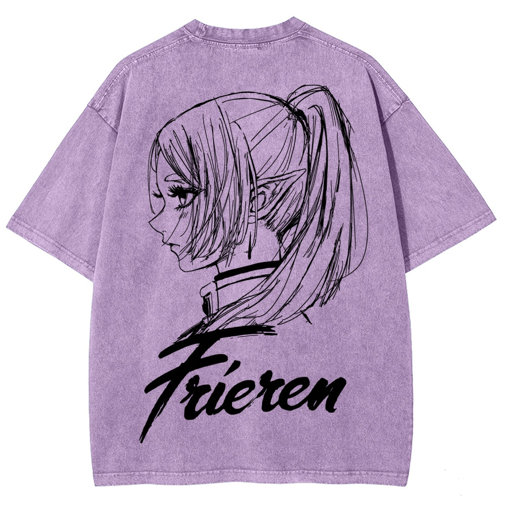 Frieren Unisex Fit Washed T-Shirt 2601005954