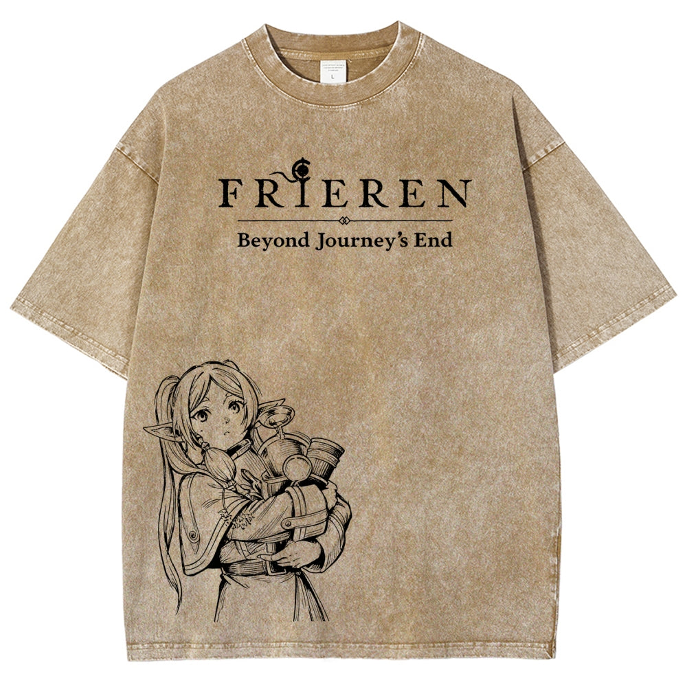 Frieren Unisex Fit Washed T-Shirt 2601005977