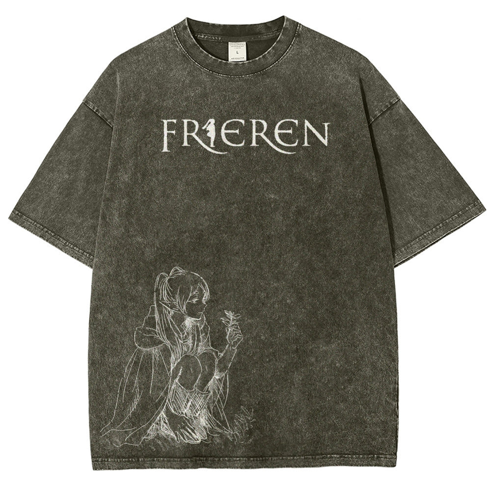 Frieren Unisex Fit Washed T-Shirt 2602003131