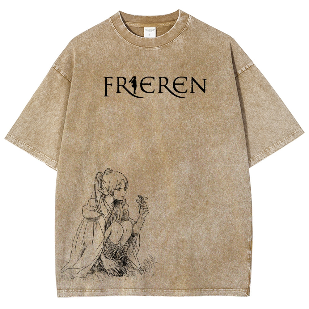 Frieren Unisex Fit Washed T-Shirt 2602003131