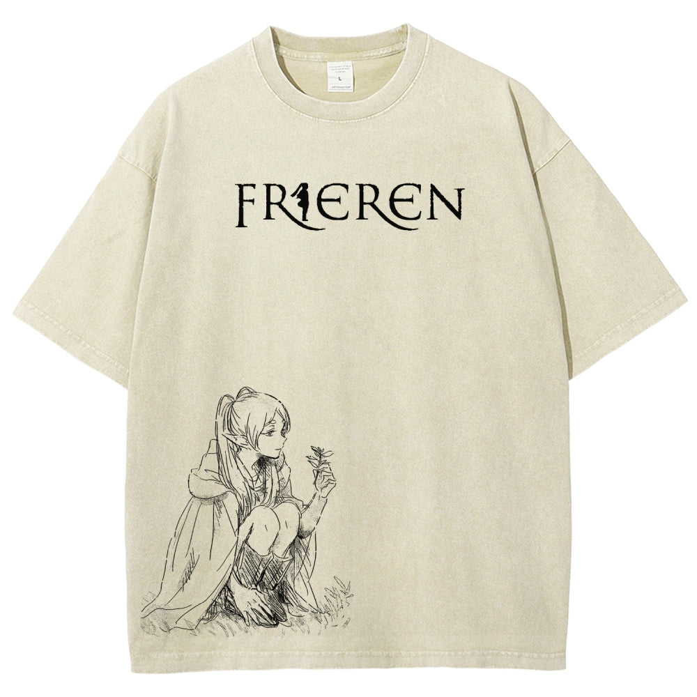 Frieren Unisex Fit Washed T-Shirt 2602003131
