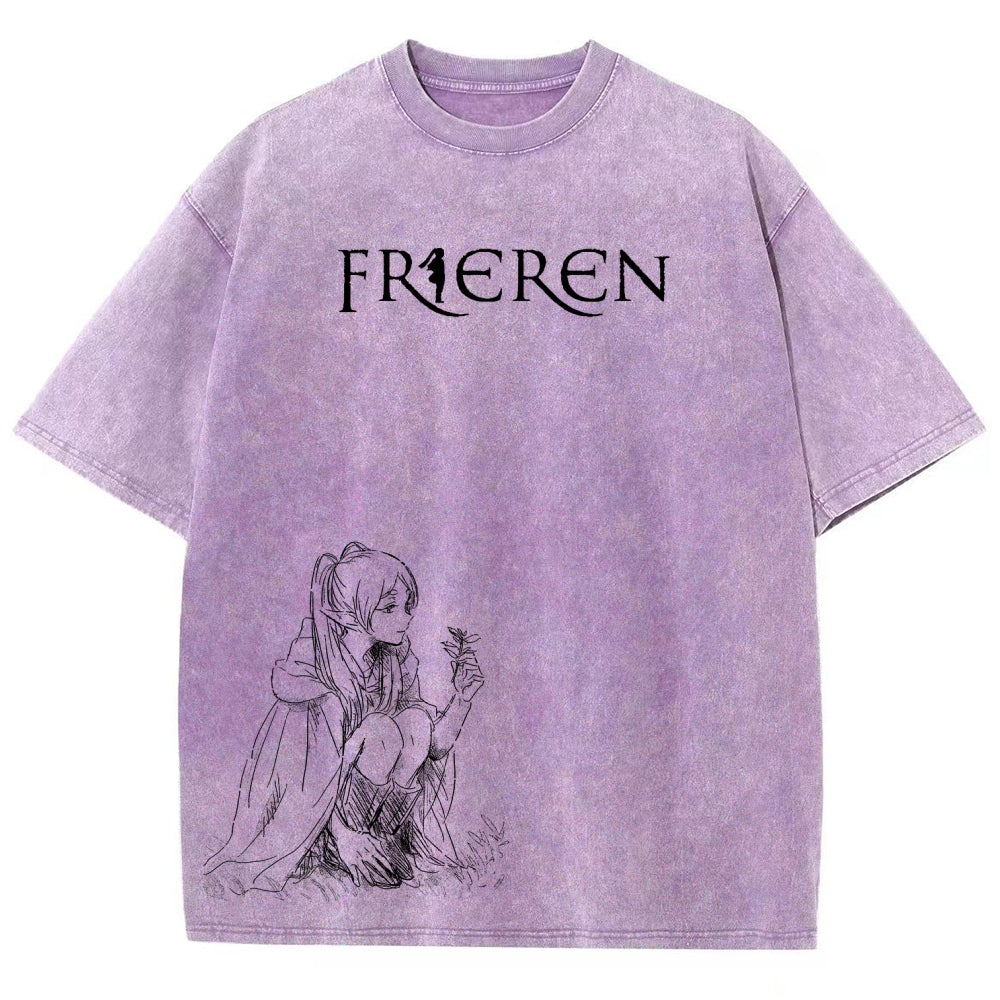 Frieren Unisex Fit Washed T-Shirt 2602003131