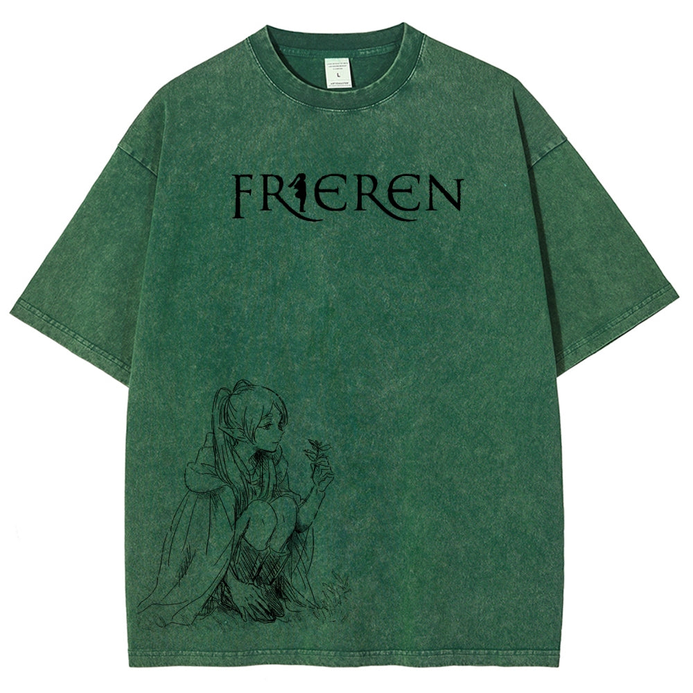 Frieren Unisex Fit Washed T-Shirt 2602003131
