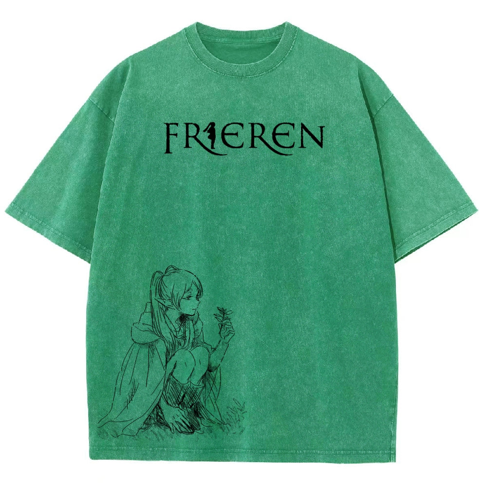 Frieren Unisex Fit Washed T-Shirt 2602003131
